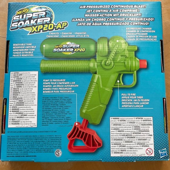 Nerf Super Soaker XP20-AP Water Blaster Tank Made Of Recycled Plastic Holidays - Picture 2 of 6